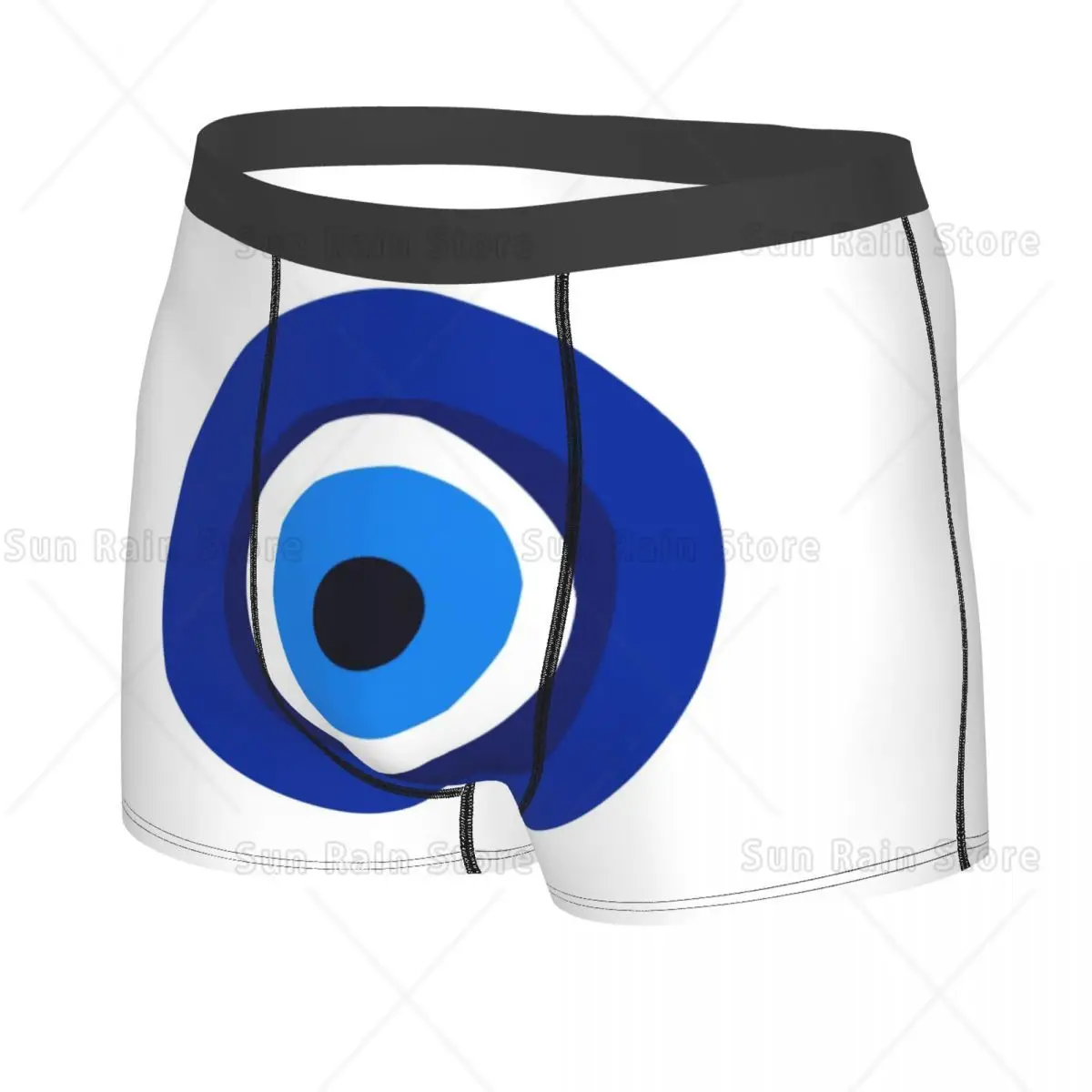 Male Fashion Greek Turkish Evil Eye Underwear Mediterranean Style Boxer Briefs Stretch Shorts Panties Underpants