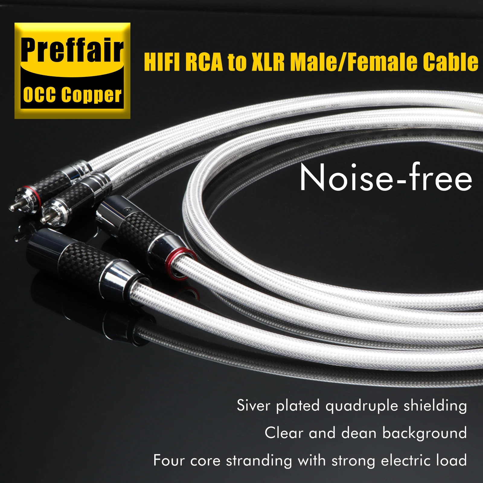 زوج QED XLR كابل متوازن OCC الاسترليني XLR ذكر إلى أنثى تمديد كابل 3Pin جاك لمشغل الأقراص المضغوطة أمبير ميكروفون