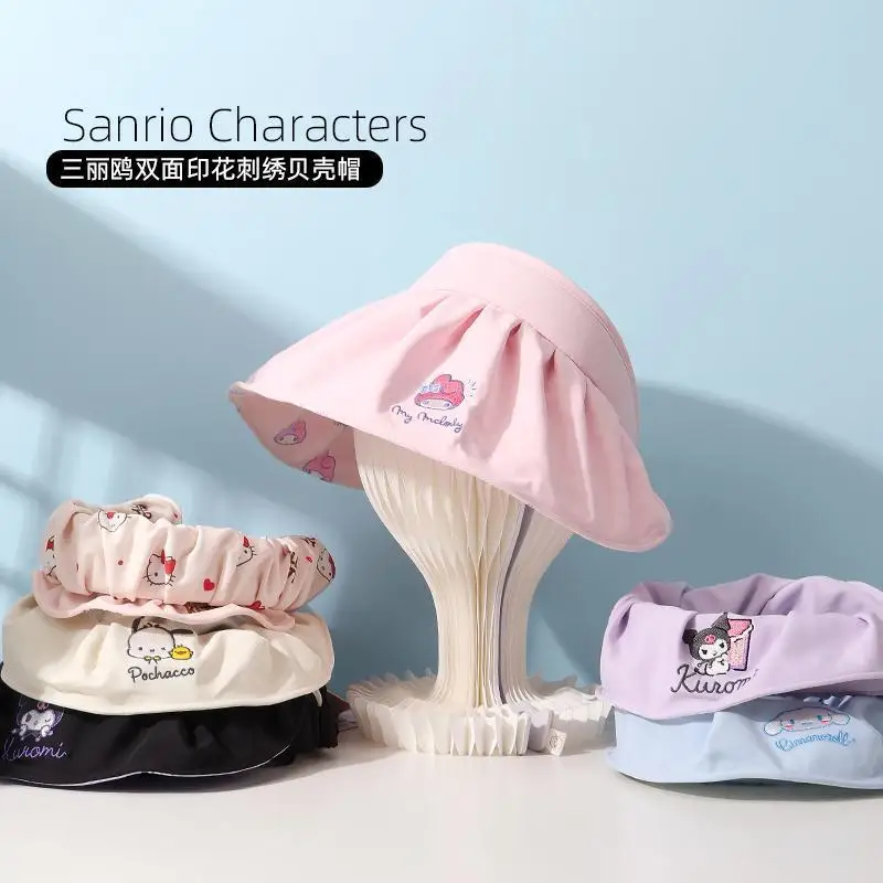 

Sanrioed Hello Kitty Y2K Shell Hat Kawaii Anime Kuromi My Melody Cute Cartoon Adult Double Sided Printed Embroidered Hat Gifts