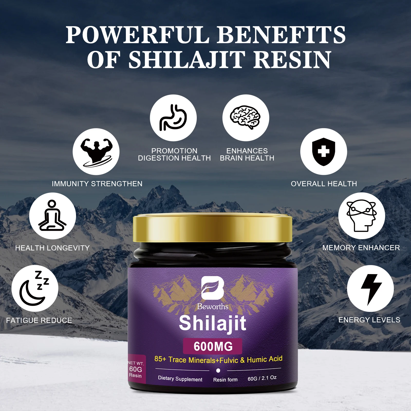 Shilajit-男性と女性のためのブレスレットまたはネックレスのための純粋なミネラル補助ペースト,オリジナルの60gエネルギー