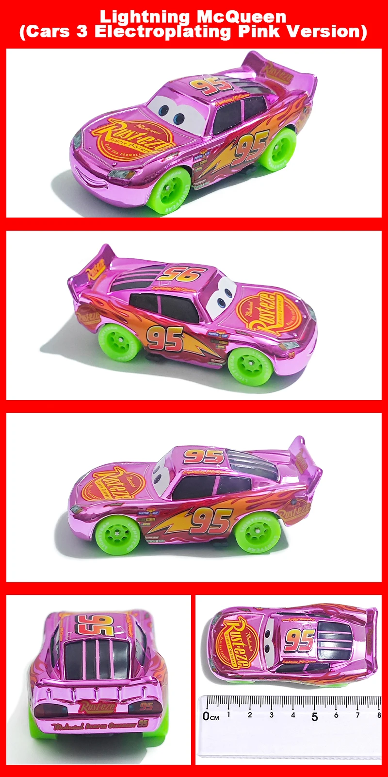 Cars Gold Galvanisierung Car King 43 Anime Figur Strip Weathers 1/55 Metall-Druckguss Dinoco Rennspielzeug Kindergeschenke – Detail 11
