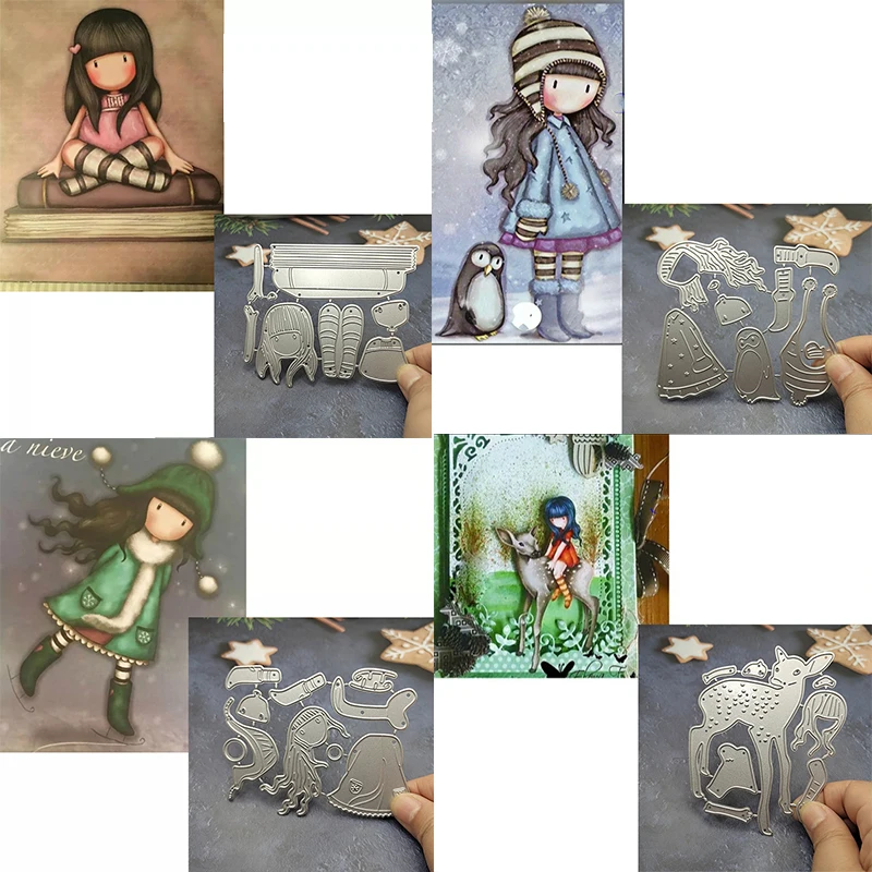 Matryca do cięcia metalu na świąteczny Album do scrapbookingu DIY Album 3D kartka z życzeniami Making kreatywny kapelusz Zebra Bear Girl 2022 nowość