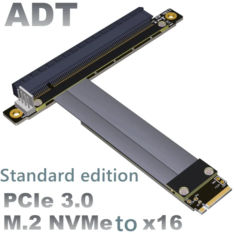 

M2 NGFF NVMe interface extension cable to PCIE x16 graphics card built-in adapter M.2 16x PCIe3.0x4 ;gen3 32G/bps