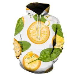 2024 New Fashionable 3D DIY Printed Fruit Pattern Hoodie Casual Street Men's and Women's Children's Sports Shirt Couple's Wear