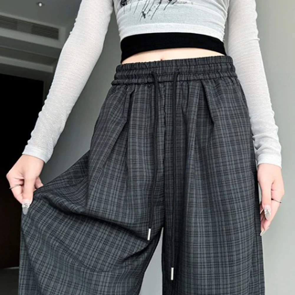 Dark Grey Trousers Casual Straight Pants Casual Outing Dark Grey Basic Plaid Casual Pants Casual Trousers Brand New Condition
