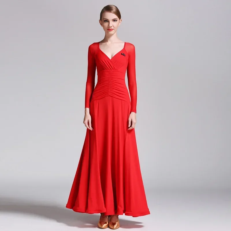 Women Waltz Tango Foxtrot Practice Wear Spanish Dress Modern Dance Dress Ballroom Dance Competition Performance Costumes