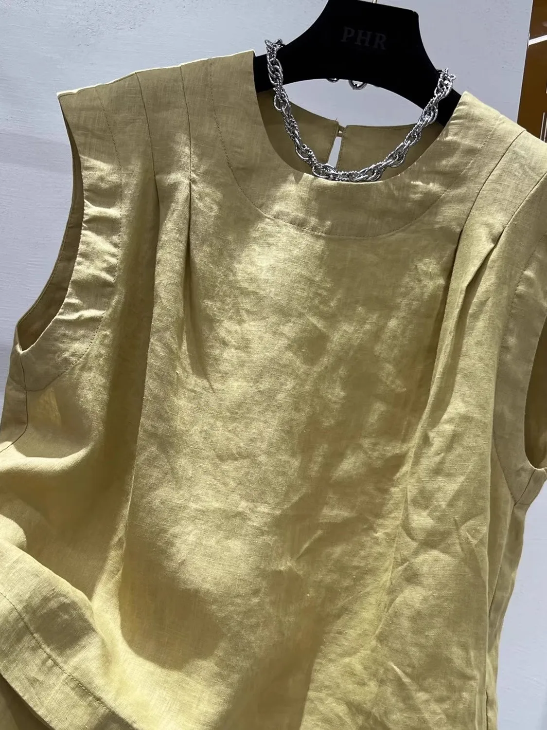 Letnia, plisowana, lekka kamizelka z bawełny i lnu, luksusowa marka odzieżowa, modna, do pracy, luźna...