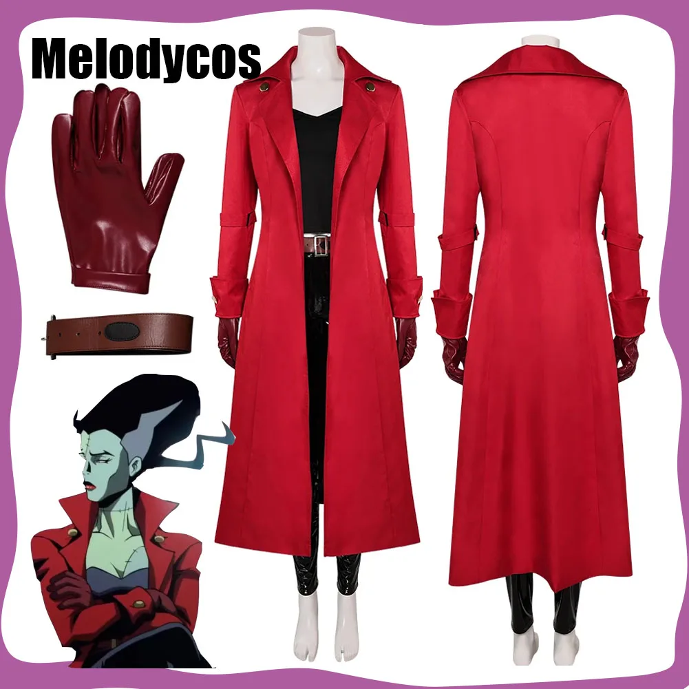 

Creature Cosplay Commandos The Bride Cosplay Women Fantasy Coat Gloves Top Pants Costume Female Outfits Halloween Carnival Suit