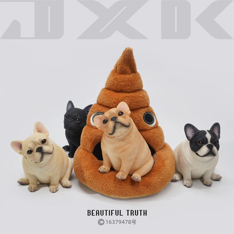

JXK 1/6 масштаб французский бульдог милая серия исцеление моделирование смола гнездо для домашних животных фигурки модель орнамент
