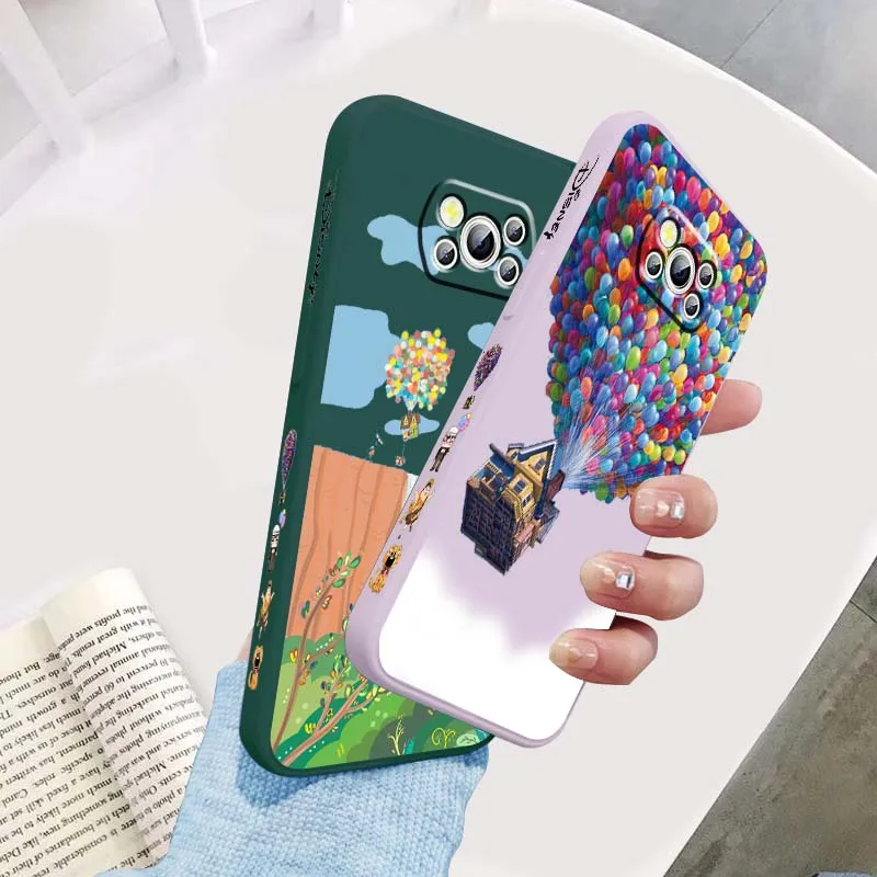 

Cartoon Fashion Cute UP For Xiaomi Mi Poco X3 X4 X5 X6 M4 M5 M6 F4 F5 F3 GT Pro 5G Liquid Left Rope Cover Phone Case