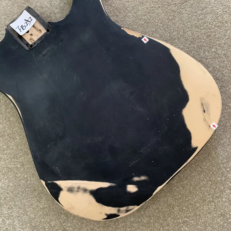 FB252 Paint and Wood Damages Cracks Unfinished Electric Guitar Body in Solid Wood for DIY Custom Order Raw Materials