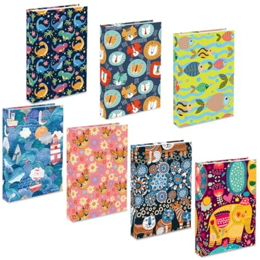 

7 Pack Stretchable Book Covers, Jumbo Book Sleeves for Textbook Hardcover Books up to 9 x 11 Inches, Reusable, Washable and Pro