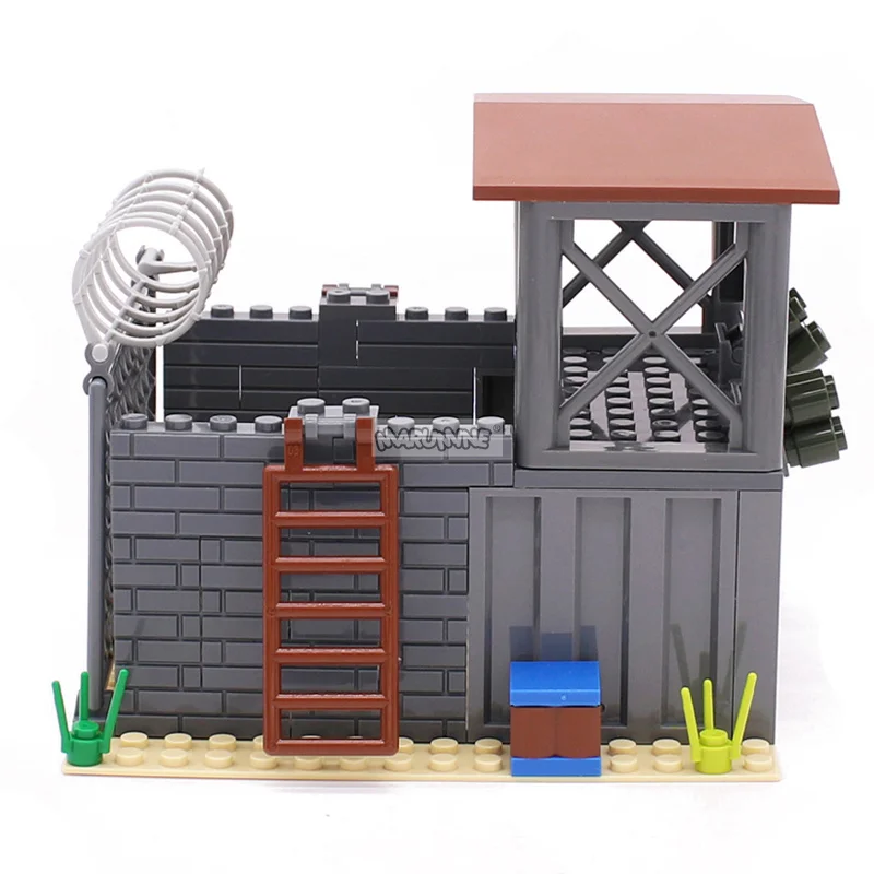 Marumine MOC 23 Piece Building Model High Rise Military Base Special Forces Sentry Guard Room DIY Set Children's Christmas Gift