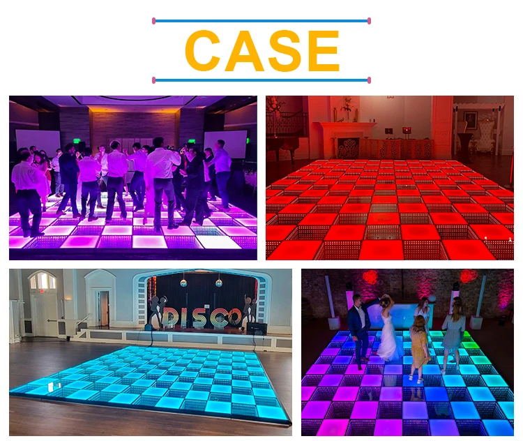 Pista de Dança LED Portátil para Festas, Palco Iluminado Magnético para Casamentos, Pisos LED com Espelho Infinito 3D