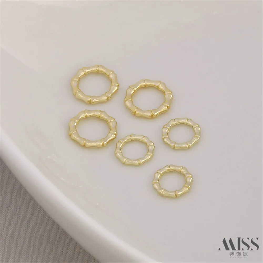 

14K Gold-wrapped Bamboo Joint Connection Closed Circle Running Ring DIY Bracelet Necklace Running Circle Spacer Jewelry Accessor