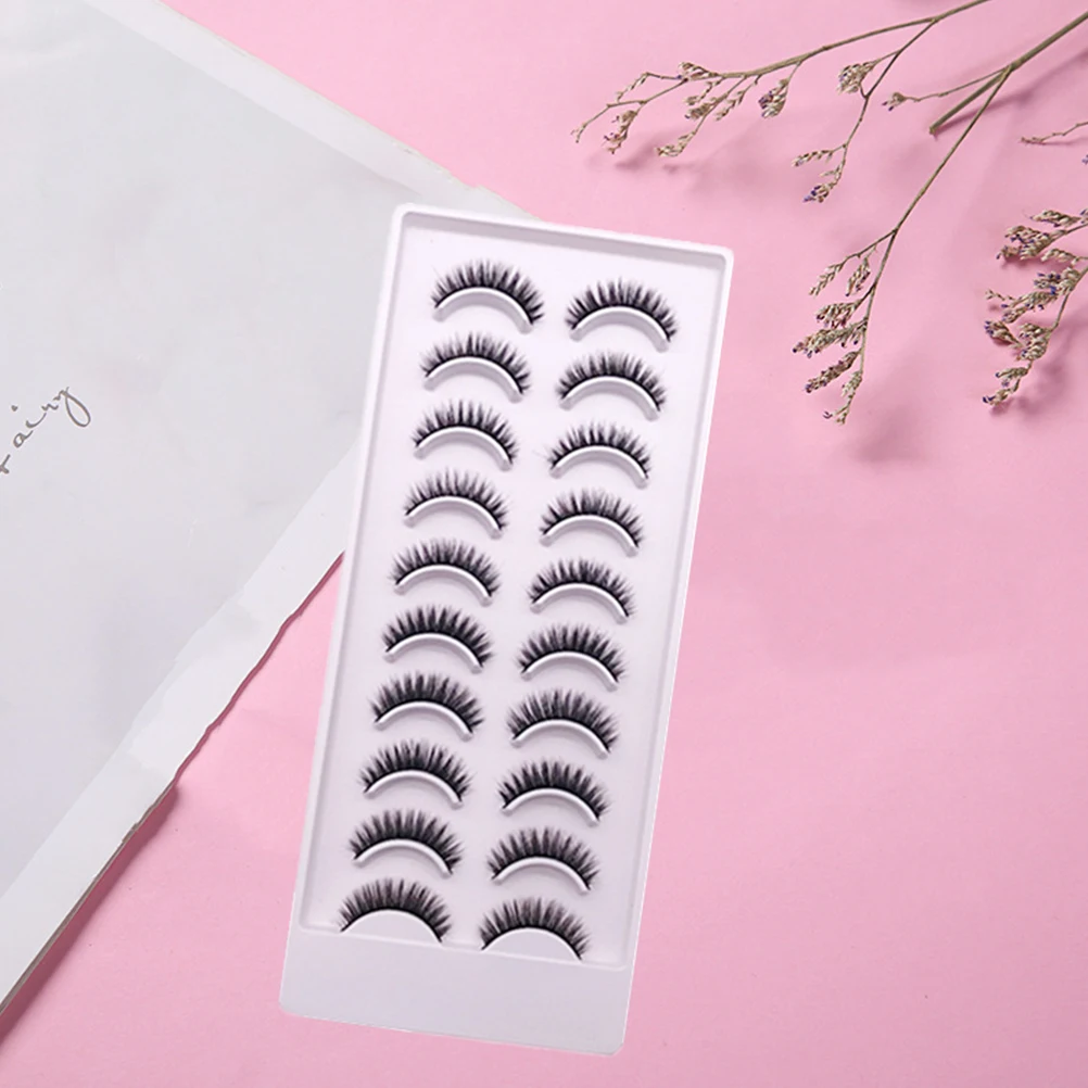 

10 Pairs Black Chemical Fiber False Eyelashes Multi Layer Women Fake Lashes Salon Cosplay Halloween Photography Fashion Show
