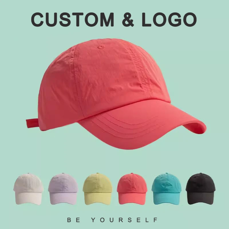 Summer Sunscreen Versatile Solid Color Baseball Caps Custom Logo Outdoor Travel Breathable Quick-drying Hats for Men and Women