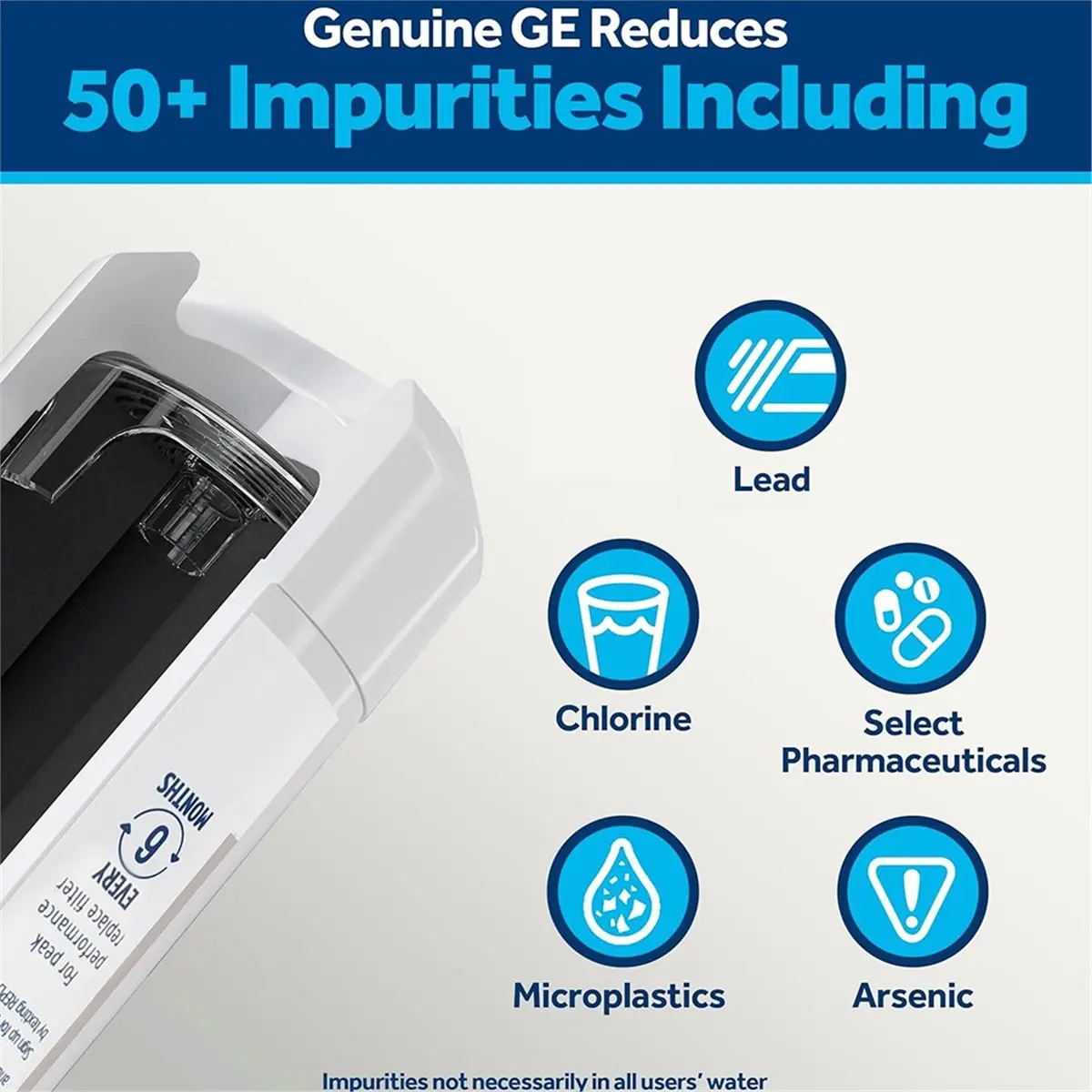 BHBL XWFE Refrigerator Water Filter, Certified to Reduce Lead, , and 50+ Other Impurities
