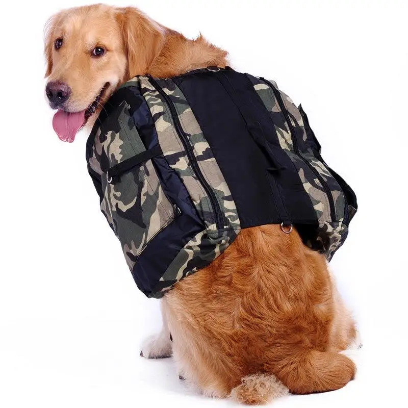 超大型ペット用犬用セルフバックパックサドルバッグ、屋外スポーツ、フィットネス、ショッピング用ウォーターボウル付き、中型犬から大型犬、ゴールデンレトリバー向け