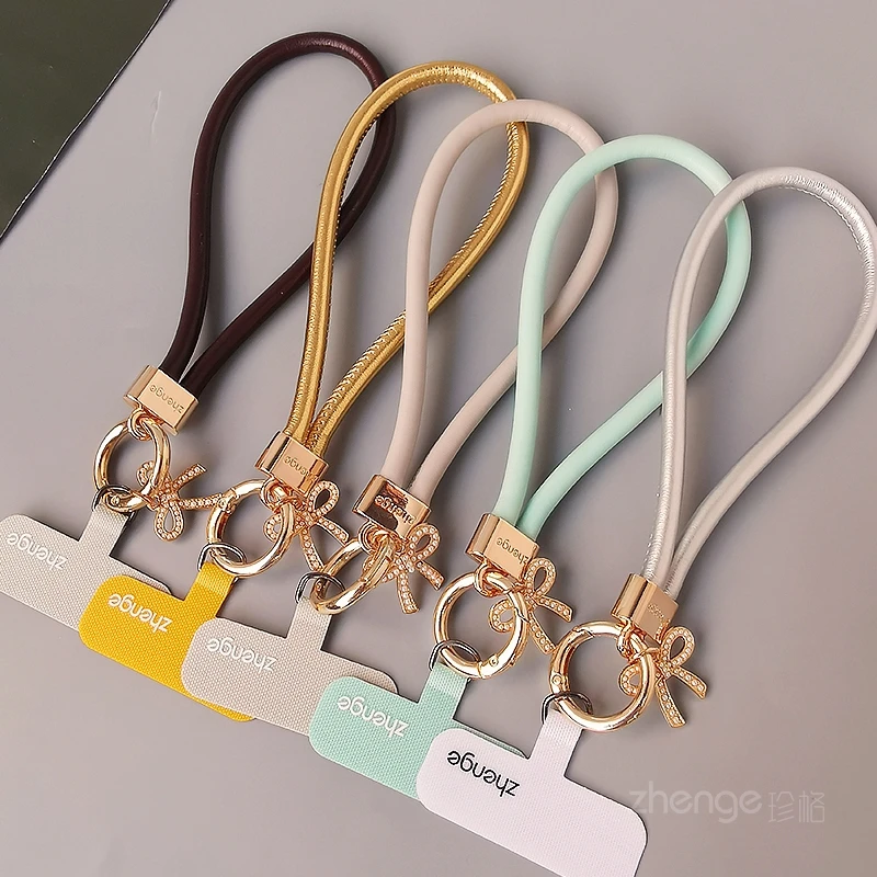 

Простой ремешок для мобильного телефона в стиле запястья, модный кожаный ремешок, короткая уличная цепочка с защитой от бросков