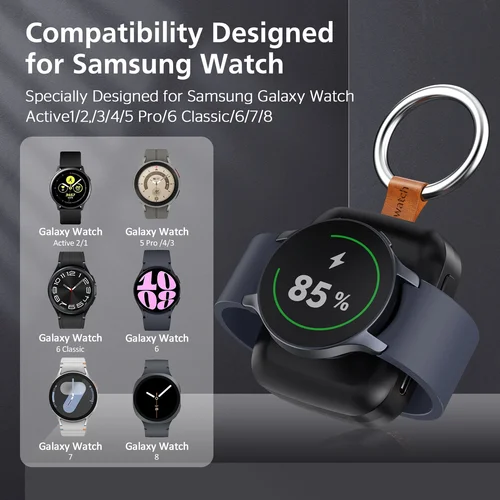 Imagen 2 del producto Cargador Magnético Inalámbrico Portátil USB Tipo C de Carga Rápida para Relojes Samsung Galaxy Watch Active 1/2/3/4/5 Pro/6/7/8