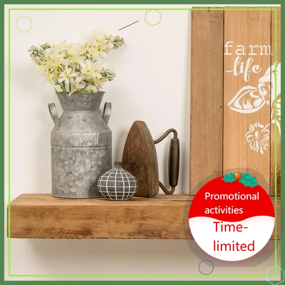 

Горячая распродажа: Настенная полка из переработанной древесины, в стиле рустик, толщина 2,75 дюйма, 24 x 8 дюймов, без отделки, 2 штуки в упаковке - Простая установка