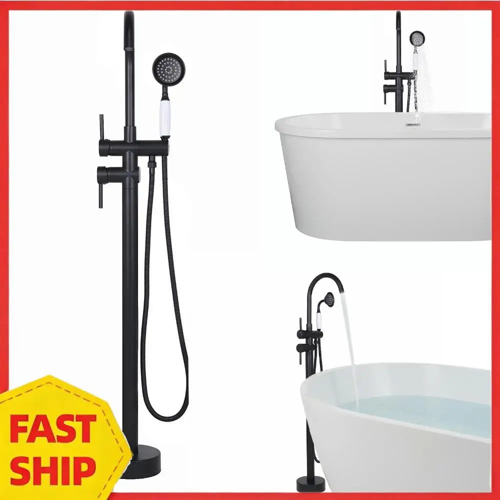 

Standing High Flow Shower Faucets with Hand Sprayer Elegant Gooseneck Shower Mixer Taps Leakproof 360° Rotating for Bath Spouts
