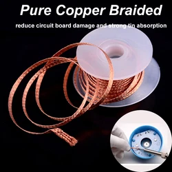 Desoldering Copper Welding Solder Remover, Braid Tape, Soldering Wick, Tin Lead Cord Flux, BGA Repair Tool, 1mm, 1.5mm, 2mm, 2.5mm, 3mm, 3.5mm, 4mm