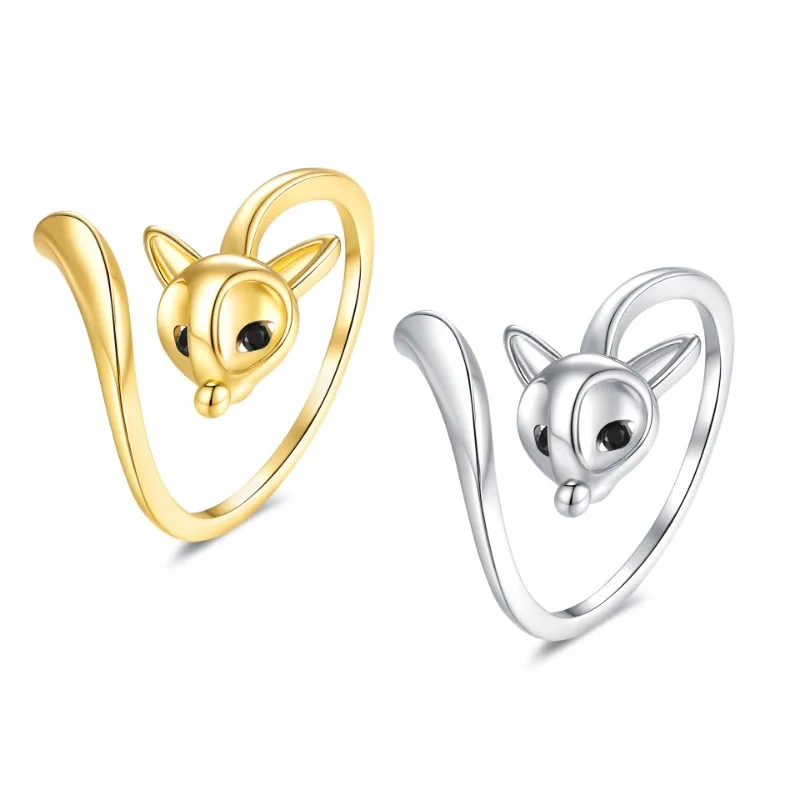 

Fox ring with adjustable opening, creative index finger opening ring