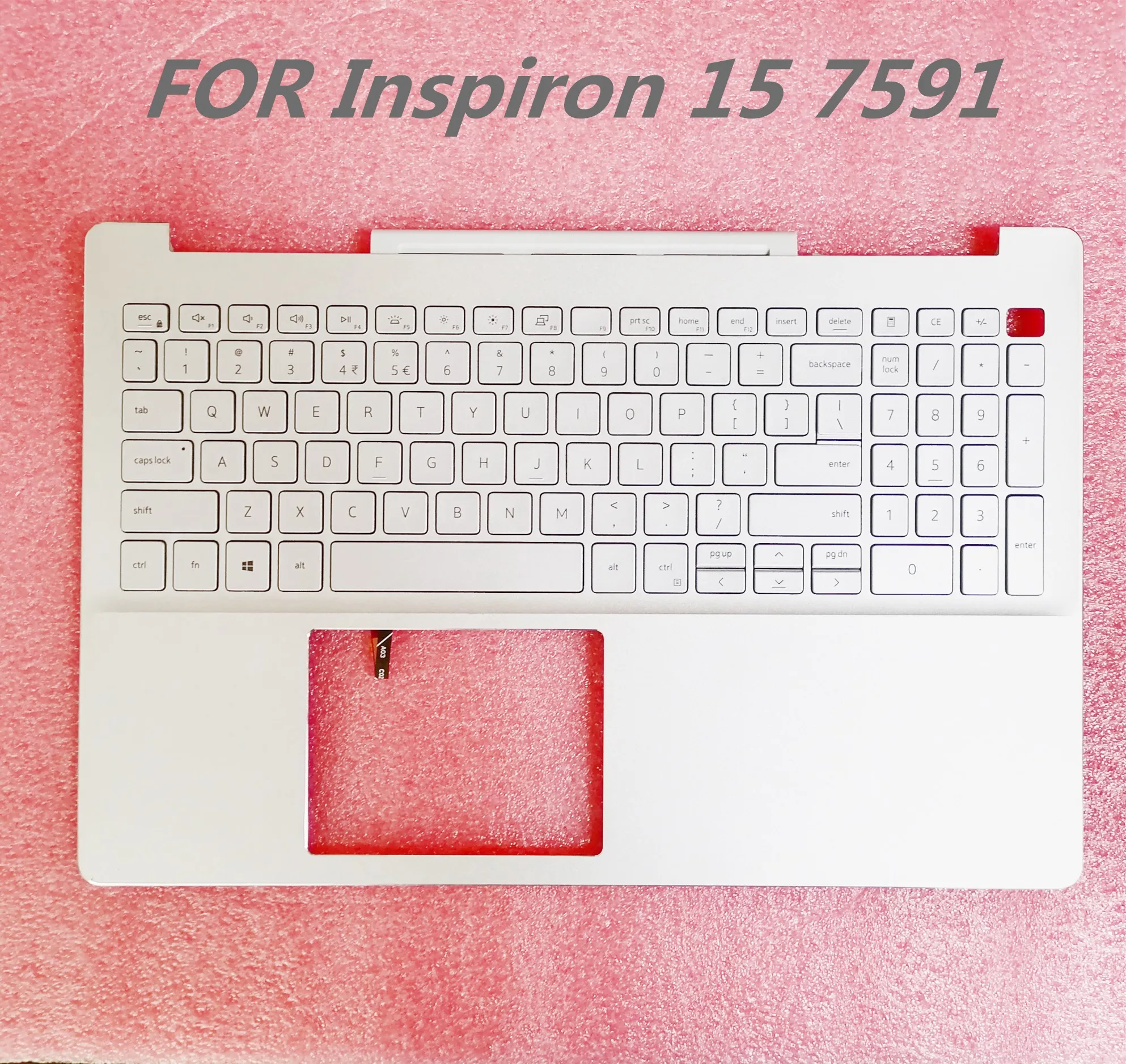 New And Original For Dell Inspiron 15 7590 7591 Laptop Palmrest With US Keyboard Backlit Silvery 0PJ1JN