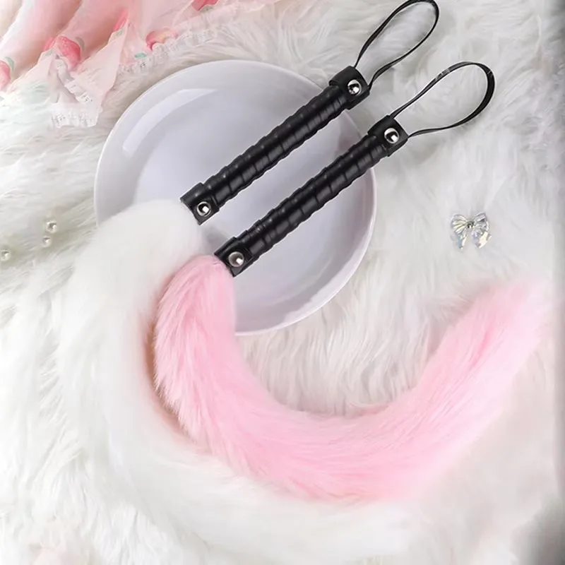 56 سنتيمتر بو الجلود مقبض Foxtail الحصان سوط الردف سوط لتدريب الحصان