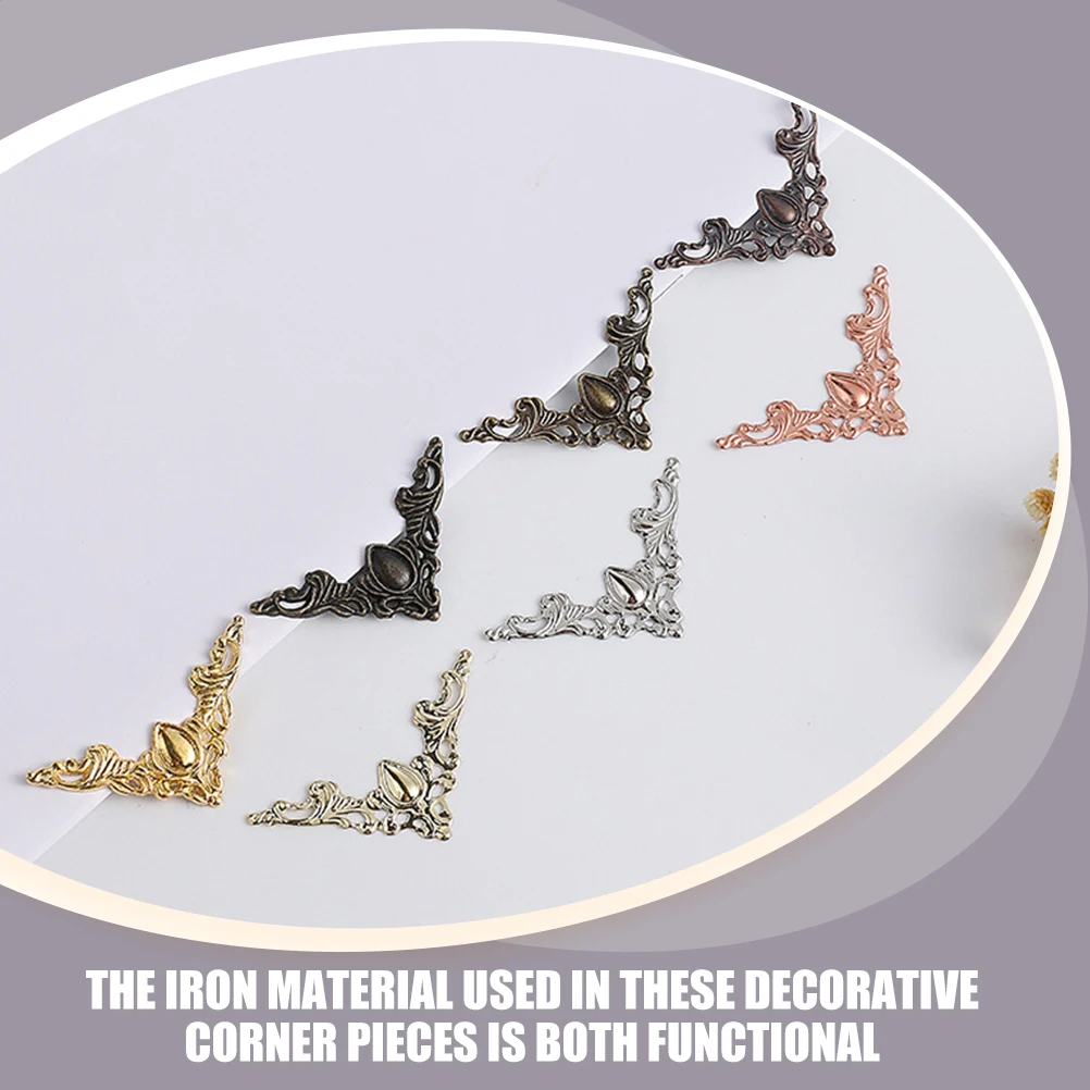 

50 Pcs Applique Right Angle Diy Iron Appliques Furniture Decorative Onlay