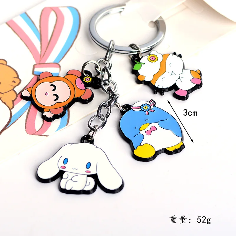 Porte-clés en alliage de beurre modèle Sanurgente Cinnamoroll, bijoux de dessin animé Kawaii, Kuromi Hello Kitty, pendentif en métal, accessoires d'anime mignons