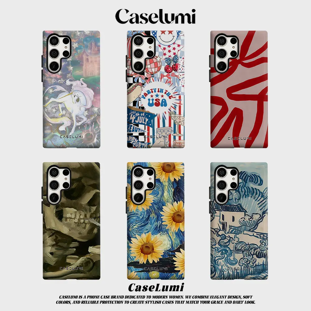Unicorn Dreamscape For Samsung Galaxy Phone Case S23 S20 S25 FE S24 Plus S26 Ultra 2-IN-1 Shockproof Bumper Hard PC