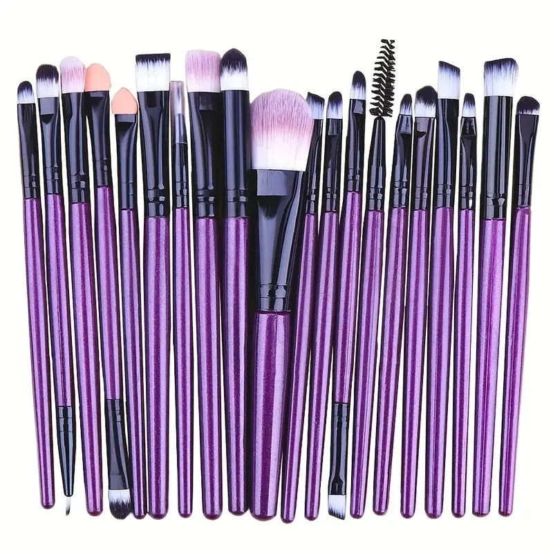 Profissional Sobrancelha Maquiagem Brush Set, Escovas Multi-Funcionais, Pó, Corretivo, Sombras, Soft Fluffy Pente de cílios, 20pcs