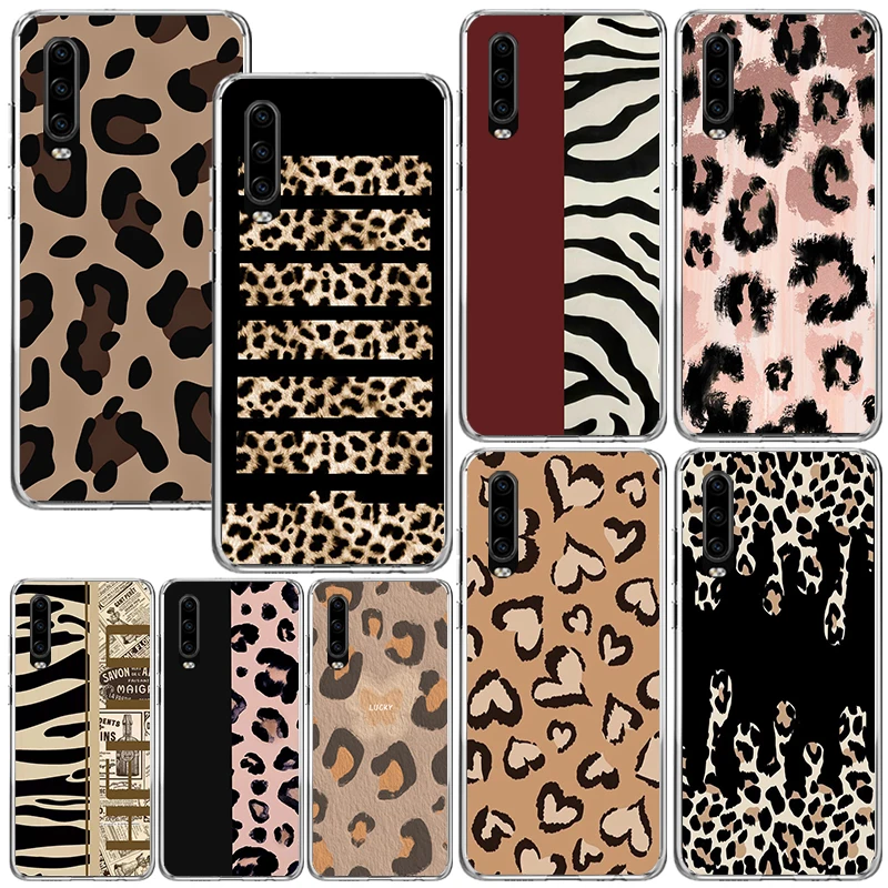 Leopard Print Phone Case For Huawei P30 P40 P20 P10 Lite Mate 20 10 Pro Y5 Y6 Y7 Y9S P Smart Z Fundas Back Cover