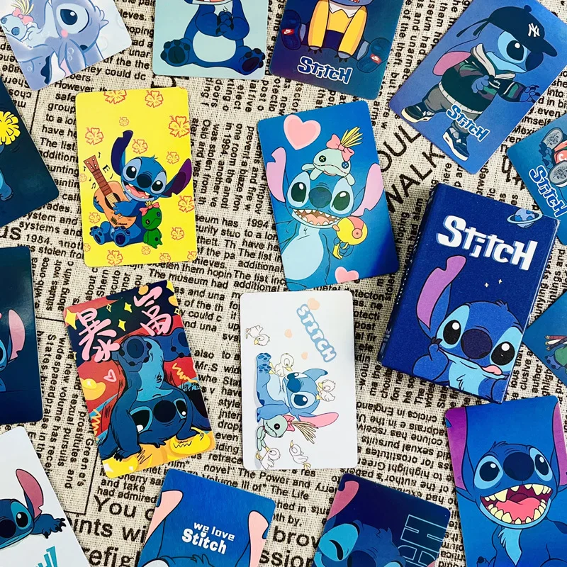 

55 шт., Disney Stitch Laser, сверкающая маленькая открытка, аниме, карта Polaroid, детская коллекционная открытка, открытка, закладка, игрушки, подарки