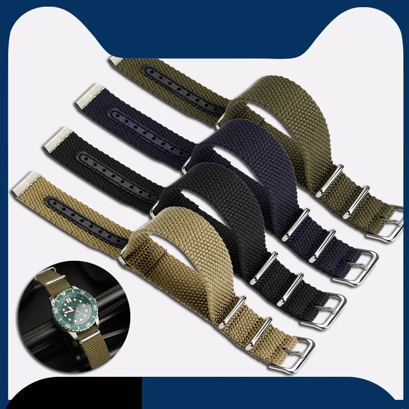 Canvas Bracelet for Rolex Water Ghost TISSOT Canvas Watchband Seiko Seagull Universal One Piece Watch Strap 20mm 22mm Wristband