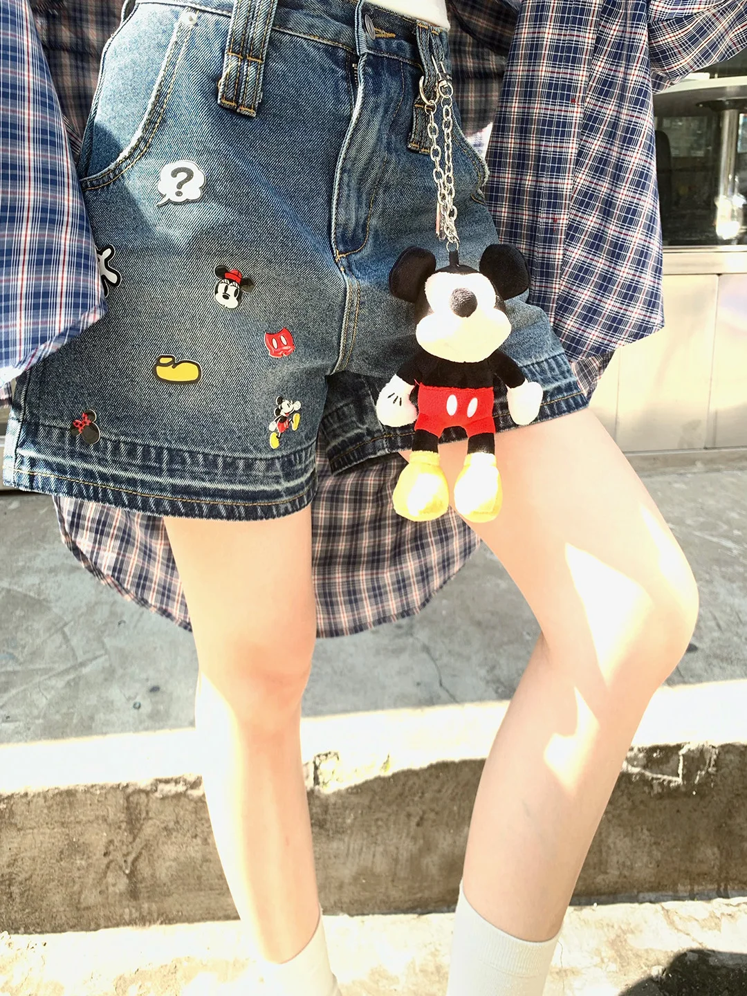 

Summer Women's Loose A-Line Denim Shorts Design Cotton Natural Waist Zipper Fly Slimming Wide Leg Hot Pants