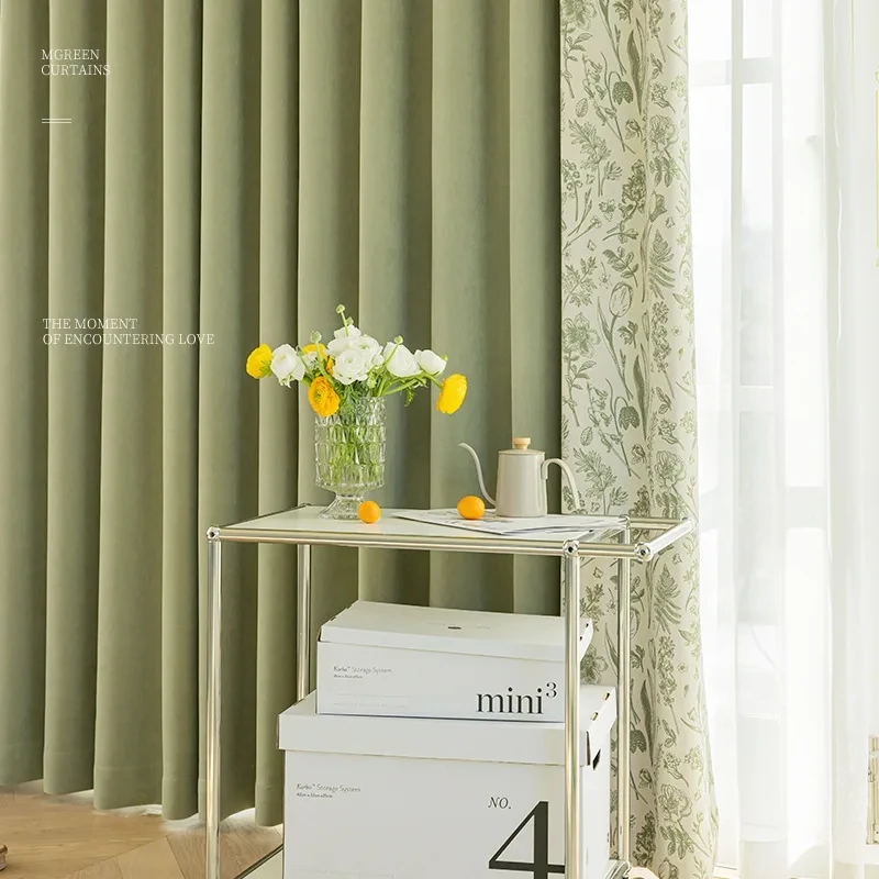 High Blackout Chenille Curtains for Living Room Bedroom Elegant New Color Matching Simple Modern Color Matching Customize