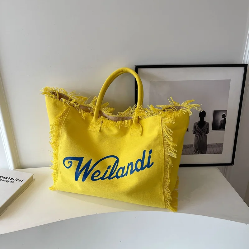 New large-capacity bag female 2024 new letters printed tote bag simple fashion hundred shoulder bag