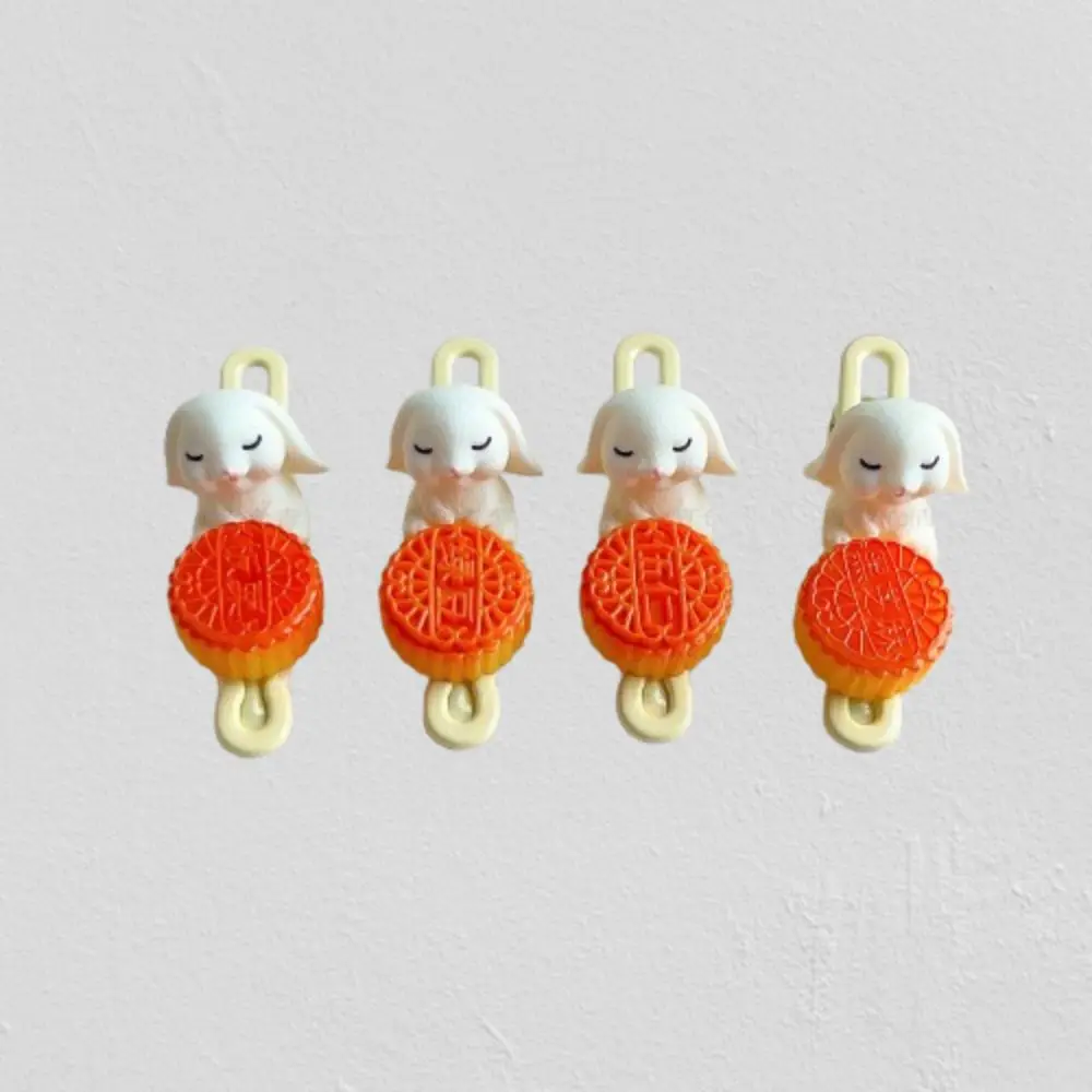 The Jade Hare Mooncake Hair Clip Cream Color Elegant Duckbill Hair Clip Mooncake Character Random Cartoon Rabbit Rabbit Hairpin