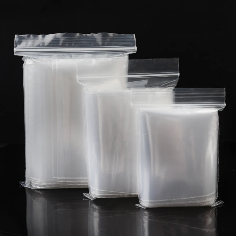 20/50/100Pcs Transparent Ziplock Bag White Self-sealing Plastic Bags Clear Jewelry Nail Stuff Storage Package Pouches Wholesale