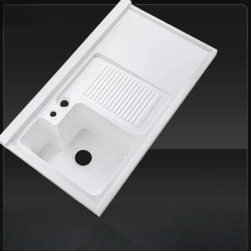 

Balcony cabinet, laundry basin, countertop with rubbing board, quartz stone integrated sink