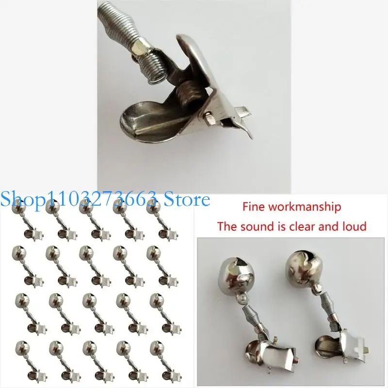 

R6FE 20Pcs Fishing Single Glow Single Alarm Bells Rings Rod Clip