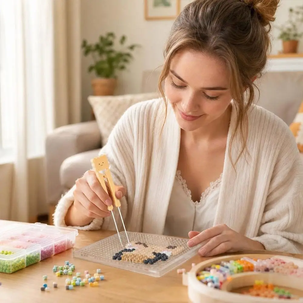 Portable Double Needle Bead Pen For 2.6mm Beads Pocket Bead Placement Pen DIY Bead Crafting Biscuit Bead Drawing Tool