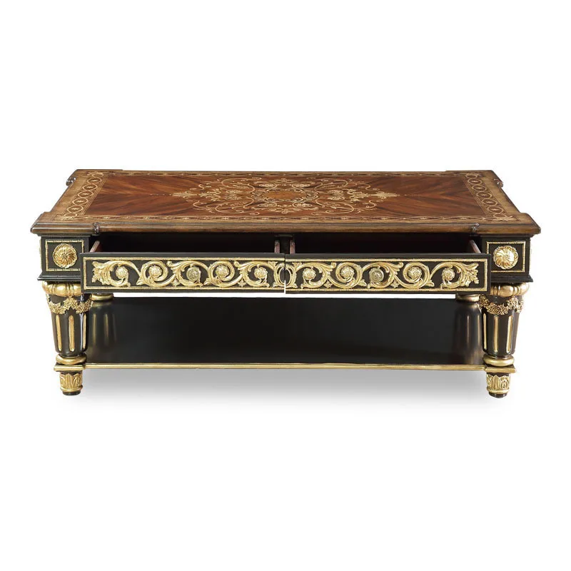 

British neoclassical engraved coffee table European coffee table living room European storage coffee table furniture