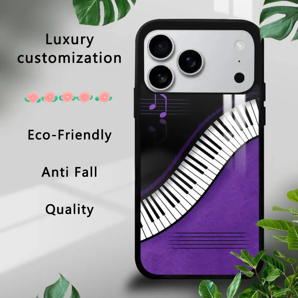 Music Piano Keyboard Phone Case For iPhone 17 16 15 14 13 12 11 Pro Xs Max Mini Plus Celulares Hard Funda