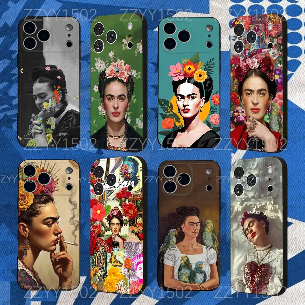 

Painting F-FridaS ART K-KahloS Phone Case For iPhone 17,16,15,14,13,12,Pro,Max,Plus,E,SE4,Air,Mini Black Funda Shell