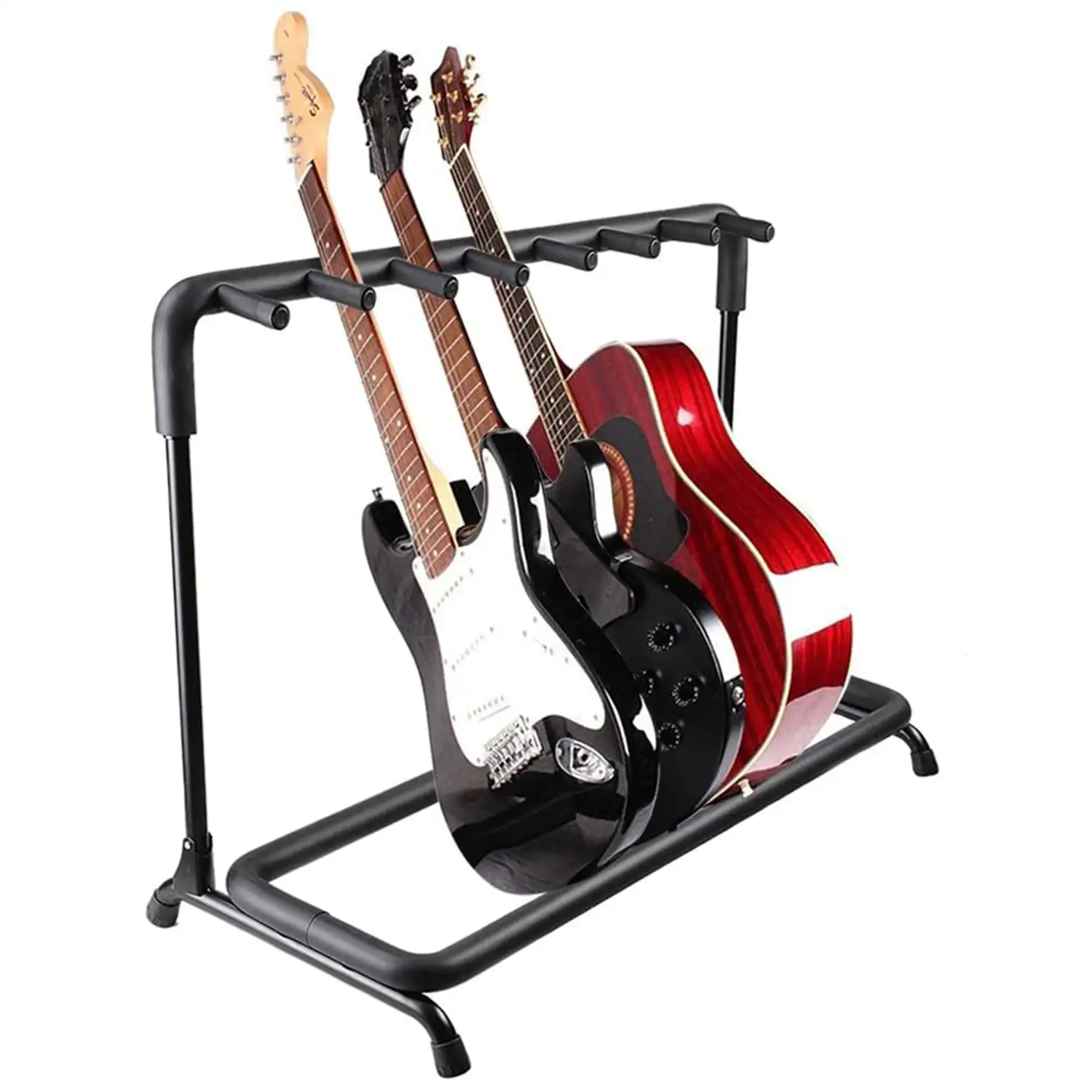 5 Core Multi Guitar Rack Stand Floor 7 Slot Adjustable Flying V Guitars Holder GRack 7N1 OVAL